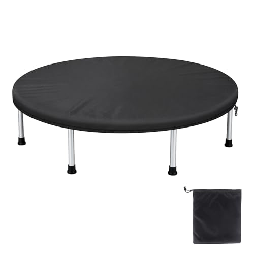 Klmnop 40 Inch Mini Trampoline Cover, Waterproof Protective Fitness Trampolines Round Cover fit Indoor/Outdoor Rebounders for Adults and Toddlers(Not Spring Covers, Black)