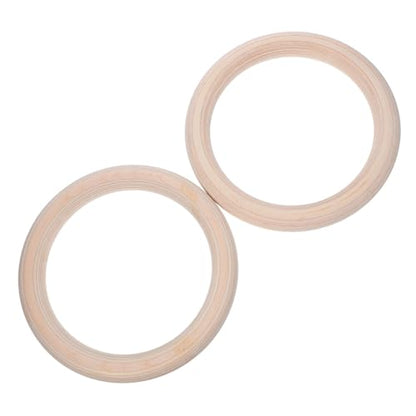 Wooden Gymnastic Rings Pull up Rings Set 2pcs with 28mm Birch Wood for Strength Training Home Fitness Gym Equipment for Men Full Body Workout