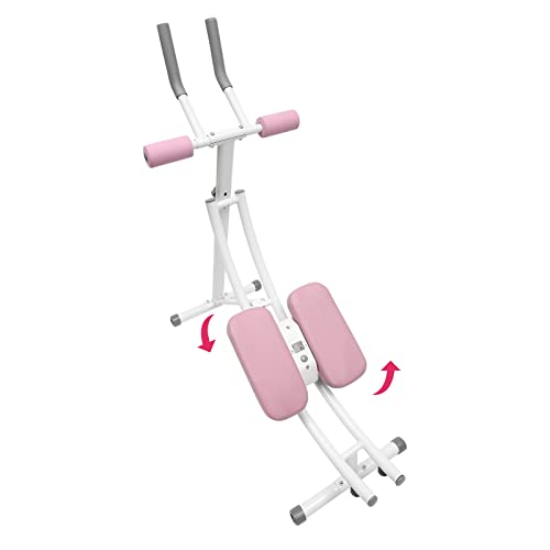 Ab Machine for Home Gym, 330lbs Capacity Dual-Track Ab Roller with Rotating Knee Pad & LED Display, Foldable Abdominal Exercise Equipment for Core Workout, Men & Women
