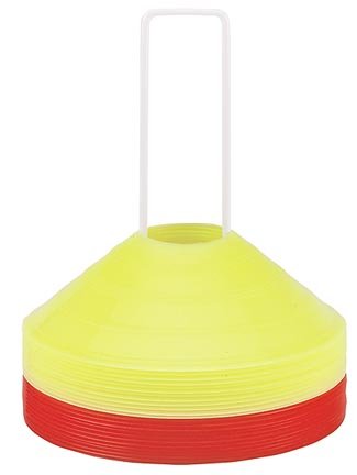 Markwort 2" High Saucer Field Marker Disc Cone Set from 12 Yellow and 12 Red Cones Included