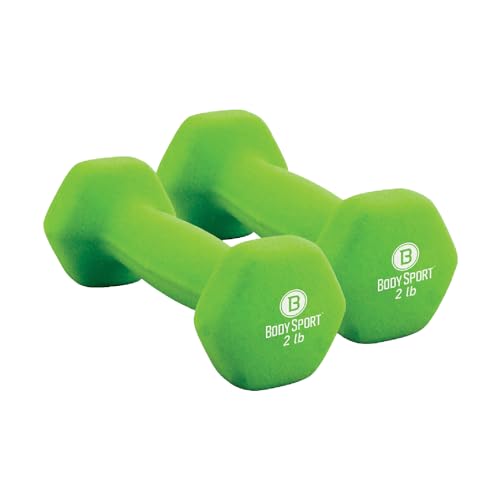 Body Sport Neoprene Dumbbell Weight - Latex-Free, Strength Training Equipment for Home Fitness & Gym Workouts - color: 2 Pound