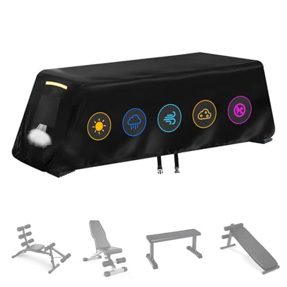 Weight Bench Cover, Heavy Duty 420D Oxford Exercise Workout Bench Cover Waterproof Outdoor，Home Gym All-weather Protective Covers Fit for Sit-up Board Flat Lifting Benches and Fitness Equipment Indoor