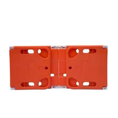 PE Plastic Folding Stretcher - 4-Fold Portable Spine Board with Holes, X-Ray Compatible, Floating Emergency Stretcher (191x47cm, 159kg Capacity)