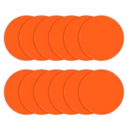 Poly Spots 4 Inch & 9 Inch Non-Slip Flat Cones Spot Markers for Gym Floor - style: Orange 12 Pcs 9inch