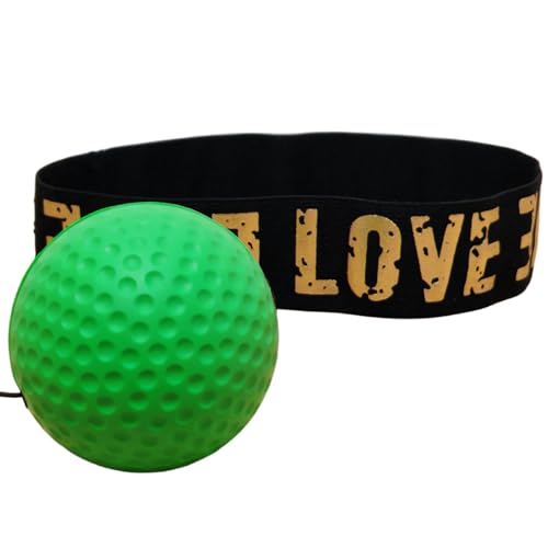 Sports Reaction Ball Boxing Reaction Training Ball, PU Reflex Ball Head-Mounted Love Adjustable Elastic Band, Perfect for Fighting Skills, Reaction Speed, Hand-Eye Coordination Training
