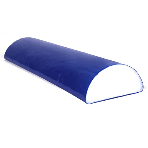 CanDo Premium TufCoat Blue Coated Half-Round Foam Rollers for Muscle Restoration, Massage Therapy, Rehabilitation, Sport Recovery and Physical Therapy for Home, Clinic and Gym - size: 4" X 12", style: Half Round
