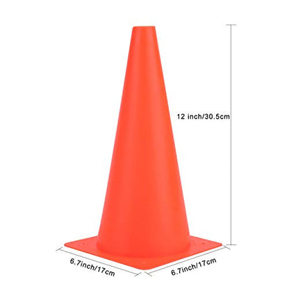12 Inch Traffic Training Cones, Plastic Safety Parking Cones, 6 Colors - color: Orange, Set of 12