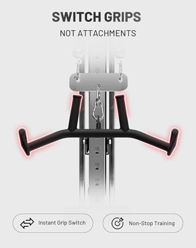 Mikolo 2-in-1 Lat Pulldown Bar, Narrow and Wide Grip Lat Pull Down Attachments for Home Gym,Neutral Grip Cable Machine Attachments for Back and Upper Body Training