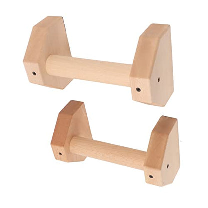 2Pcs Wooden Push Up Handles,Anti Slip Pushup Bar Handstand Parallettes Bars for Calisthenics and Fitness (25cm / 9.8in)