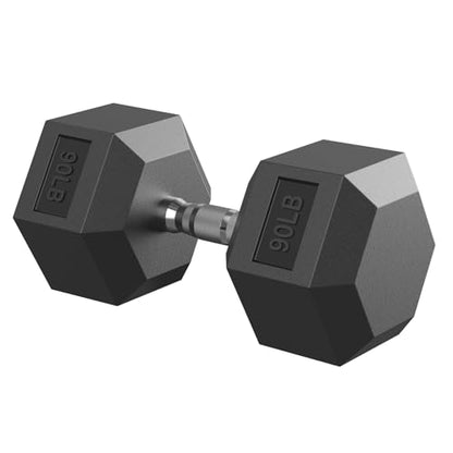 HANDBODE Hex Dumbbell 30-570 lb Dumbbell set, Rubber Encased Exercise & Fitness Dumbbells, Hand Weight for Strength Training - size: 90 lb, Single, style: Chrome Handle