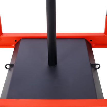 Heavy-Duty Fitness Sled with Push Poles & Harness for Speed Training, Strength Building – Compatible with 1" & 2" Weight Plates – Rust-Resistant Design