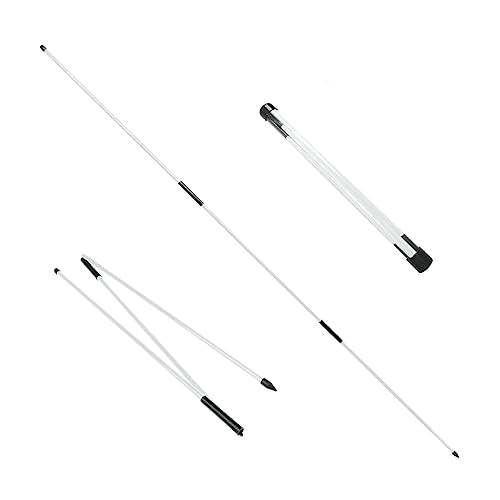 Eshan Golf Alignment Sticks 2 Pack Swing Training Aid Equipment Collapsible Trainer Practice Rods Posture Corrector in Handy Storage Tube Case for Men Women Golfer Swinging - color: White