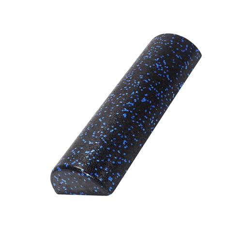 Ergonomic Fitness Roller, Sturdy Half Round Exercise Tool, Muscle Recovery with Relaxation Feature, Core Training Roller for Stability, with Compact Design, Workout Equipment for Trip - color: Black Blue