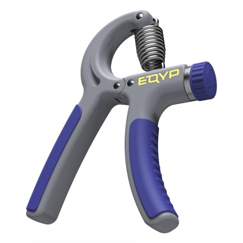 EQYP Hand Grip Strengthener Set Adjustable Resistance – Forearm & Finger Exerciser Kit, Light Medium Heavy, Includes Counter Grip & Donut Squeeze Balls for Strength Training & Home Use