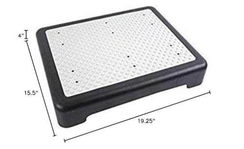 LA STURDY Non Slip Outdoor/Indoor Half Door Step, 19.25x15.5x4in, 440lbs Capacity, Modern Style, Rubber Material, Slip Resistant