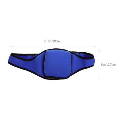 Mic Belt Microphone Waist Pack with Zipper Neoprene Sweat-resistant Trainer Running Waistband Bag for Gym Outdoor Activities Blue