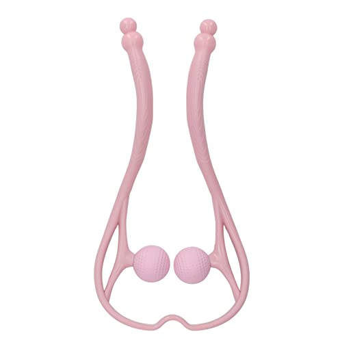 Swan Shaped Neck Massager, Handheld Dual Trigger Point Muscle Massager for Neck Shoulder Back Legs feet, with Removable Washable Soft Double Balls, Ergonomic Non Slip Grip