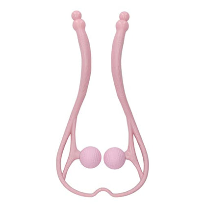 Swan Shaped Neck Massager, Handheld Dual Trigger Point Muscle Massager for Neck Shoulder Back Legs feet, with Removable Washable Soft Double Balls, Ergonomic Non Slip Grip