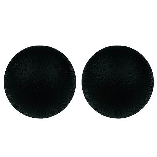 SIMPLECOOL Hard Massage Ball Lacrosse Ball Size Fascia Balls, 2 Pack, Black - color: Black