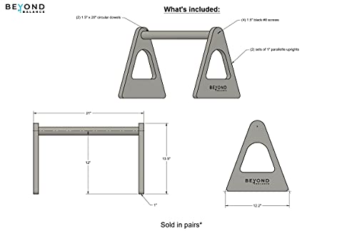 Beyond Balance Wood Parallettes Push-up Bar Dip Station for Gymnastics Calisthenics Acrobatics| Handstands Planche Push-ups L-sits Dips - style: Large