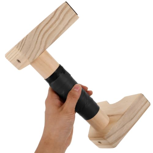 Cabilock Wooden Push up Bars Parallettes Set, Beech Wood Push up Stands with Non-slip Base, 30cm Strength Training Equipment for Men and Women Home Workout and Calisthenics