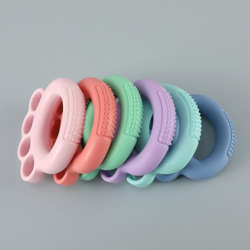 3pcs Hand Training Ring Grip Strengthener Set, Silicone Finger Exerciser Massage Grip Circles with 10lb Pink, 20lb Mint Green, 30lb Orange Resistance for Hand Strength,