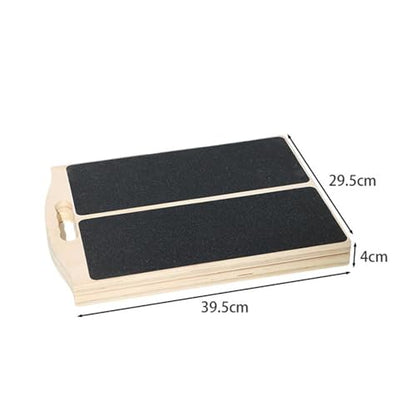 Wooden Slant Board for Calf Stretching, Foldable & Adjustable, 40cm x 29.5cm (15.75" x 11.61") Portable Calf Stretcher for Ankles, Feet, Legs
