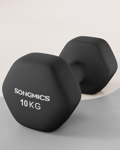 SONGMICS Dumbbells Set of 2 Dumbbells Set Dumbbells Hexagon Neoprene Coating Strength Training Workout Fitness Training Home