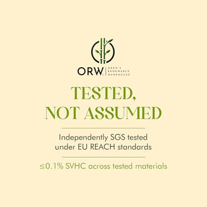 ORW Cork Yoga Block – FSC Natural Cork, 9”x6”x3”, 1.5 lb Dense Stability Block, Non-Slip Grip, REACH Tested