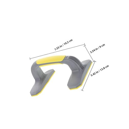 Pushup Bars Handles for Floor, Non-slip Plastic Push up Stands, Ergonomic Home Workout Equipment for Chest and Strength Training, 1 Pair (gray + Yellow)