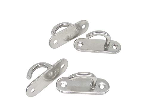 Stainless Steel Ceiling Hooks & Wall Hangers - Heavy Duty M6 Screw Mount, Rust-Proof Anchor Straps for Garage, Outdoor, Storage (4-Pack) - size: M6 J Hook