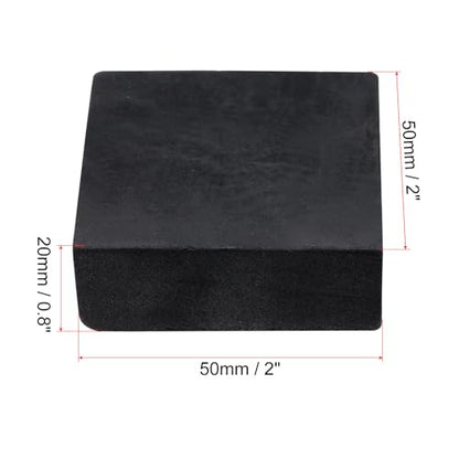 uxcell 4pcs Rubber Anti-Vibration Pads Hard Pad, 50mm Square Vibration Isolation Mats, 20mm Thickness Non-Slip Rubber Blocks, Anti-Skid Anti Noise for HVAC, Compressor, Air Conditioner