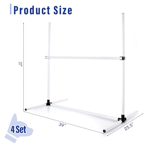 Shappy 4 Pcs Dog Agility Jumps Adjustable Height Hurdles with Bag,White - color: White