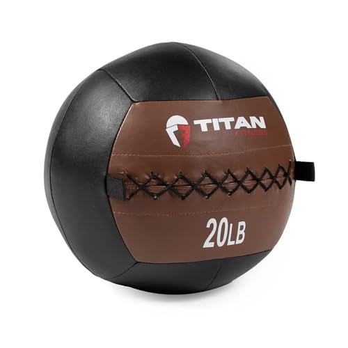 Titan Fitness Soft Leather Medicine Wall Ball Durable, Endurance, Cardio, Core Strength - size: 20 lb