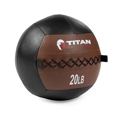Titan Fitness Soft Leather Medicine Wall Ball Durable, Endurance, Cardio, Core Strength - size: 20 lb