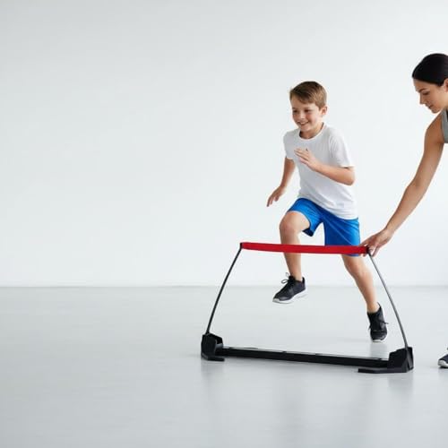 predolo Adjustable Agility Hurdle PVC Bar Jump Set Easy to Assemble for Kids