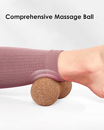 KITWILD Cork Peanut Massage Ball, Peanut Double Lacrosse Massage Ball for Deep Tissue Muscle Massage, Myofascial Release, Muscle Knots, and Yoga Therapy - style: 1 Pack, Peanut ball