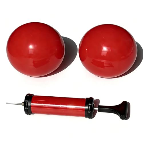 Massage Ball Smooth Ball Set (Pair) - Adjustable Firmness Massage Roller Ball for Back and Neck Massage - for Sensitive Soft Tissue Deep Muscle Gentle Relief (Red) - color: Red