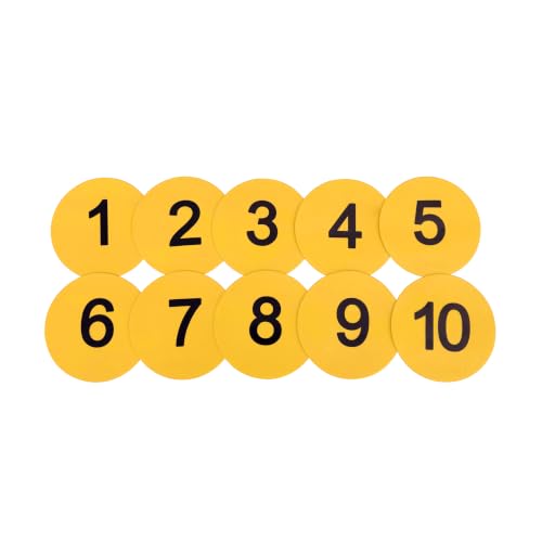 8inch Numbered Floor Spot Markers - style: Yellow 1-10