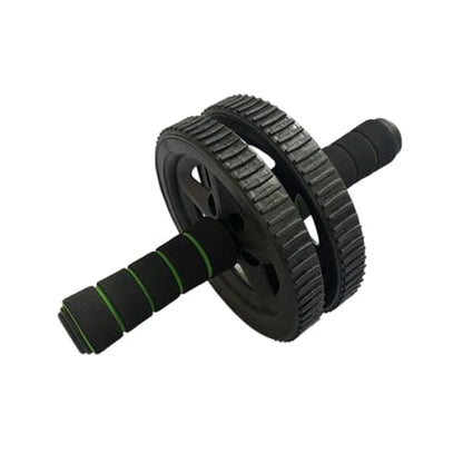 DECHOUS Dual Wheel Ab Roller with Non-slip Sponge Handles Core Strength Exercise Roller for Home Gym Fitness Abdominal and Arm Workout Equipment Black