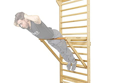 Beyond Balance Personal Training Station: Swedish Ladder Stall Bars with Adjustable Pull-Up Dip Bar Attachment