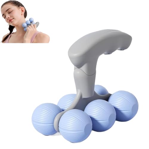 Muscle Roller Stick for Legs & Back, Silent Portable Massage Roller Ball, Deep Tissue Calf, Neck Massager, Smooth Fluid Motion with Uniform Bearing Stress for Muscles Relief (Blue) - color: Blue