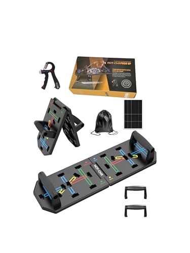 Push Up Board At Home Workout Equipment for Arms Shoulder Chest Back and Hands Pushup board with Hand Grip Foldable Pushup Bar with Color coded positions for Muscle Growth and Strength.