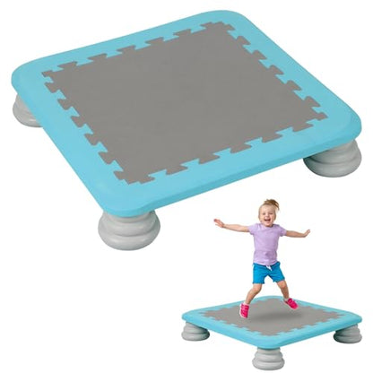 Mini Trampoline for Kids 25 Inch, Rebounder Bouncing Board with Non-Slip Base, Sensory Balance & Bounce Jumping Toy, Gift for 3-12 Boys & Girls, Max Load 200 lbs - color: Light Blue