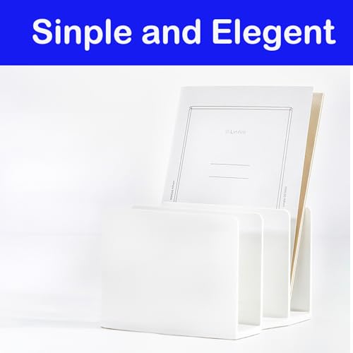 White Mail Desktop Mail Holder, 3 Sections, Plastic Note File Book Letter Paper Holder Sorter Office Accessories Organizer for Desk, 4.8 Inch High 6.38inch Wide 6.38 inch Long