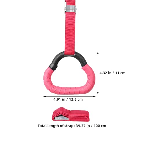 Gymnastic Rings 2 Pairs with Adjustable 1m Straps, Metal Training Workout Rings for Indoor Sports and Fitness Equipment for Physical Coordination and Muscle Building