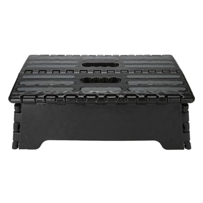 Milltrip Folding Step Stool, Portable Lightweight Step Ladder for Elderly, Pregnant, Bathroom, and Travel Use, Non-Slip Platforms (14.9 x 8.5 x 5.1 Inch, Black)