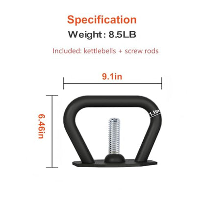 Adjustable Kettlebell with Inverted U-Handle, for Full-Body Workouts,with Screw Rod