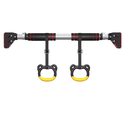 Chin Up Bar Doorway Pull Up Bar with Gymnastics Rings, No Screw Adjustable Strength Training Chin Up Bar Up Bars, Max Load 551lbs Horizontal Exercise Bar (Size : 110-138cm/43.3-54.3in)