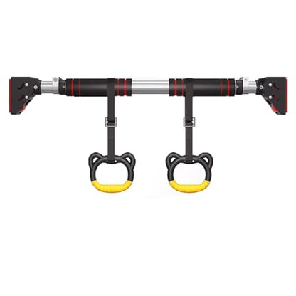 Chin Up Bar Doorway Pull Up Bar with Gymnastics Rings, No Screw Adjustable Strength Training Chin Up Bar Up Bars, Max Load 551lbs Horizontal Exercise Bar (Size : 110-138cm/43.3-54.3in)